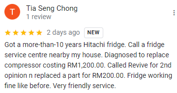 Google Review_4-refrigerator_repair-30_years_experience_helped_save_cost