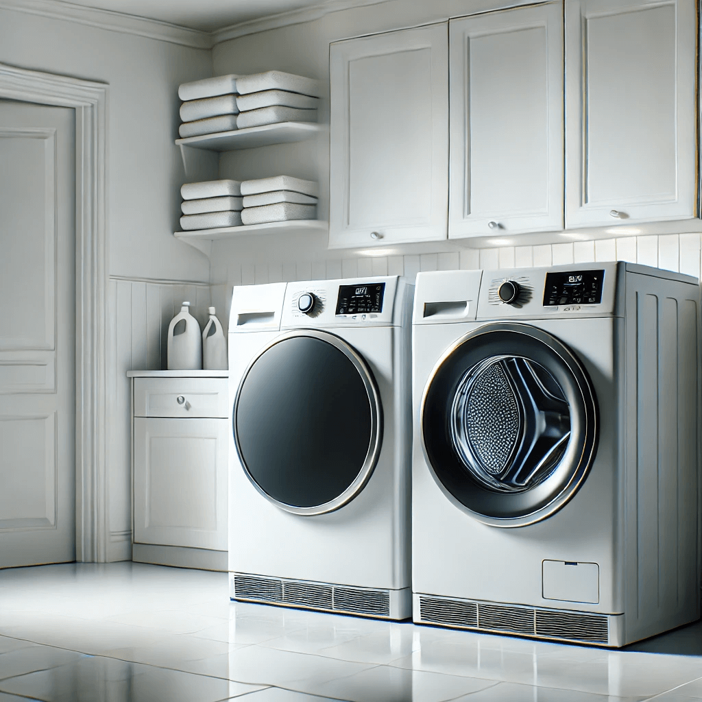 Dryer and Washing Machine in a Laundry Room