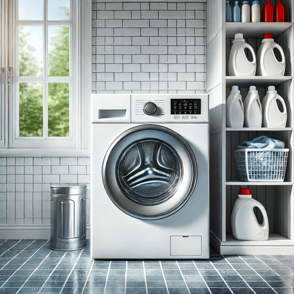 Modern Washing Machine in a Laundry Room